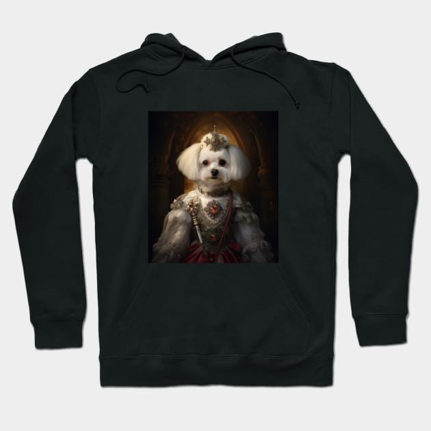 Graceful Bichon Frisé - Medieval Spanish Princess Hoodie by HUH? Designs